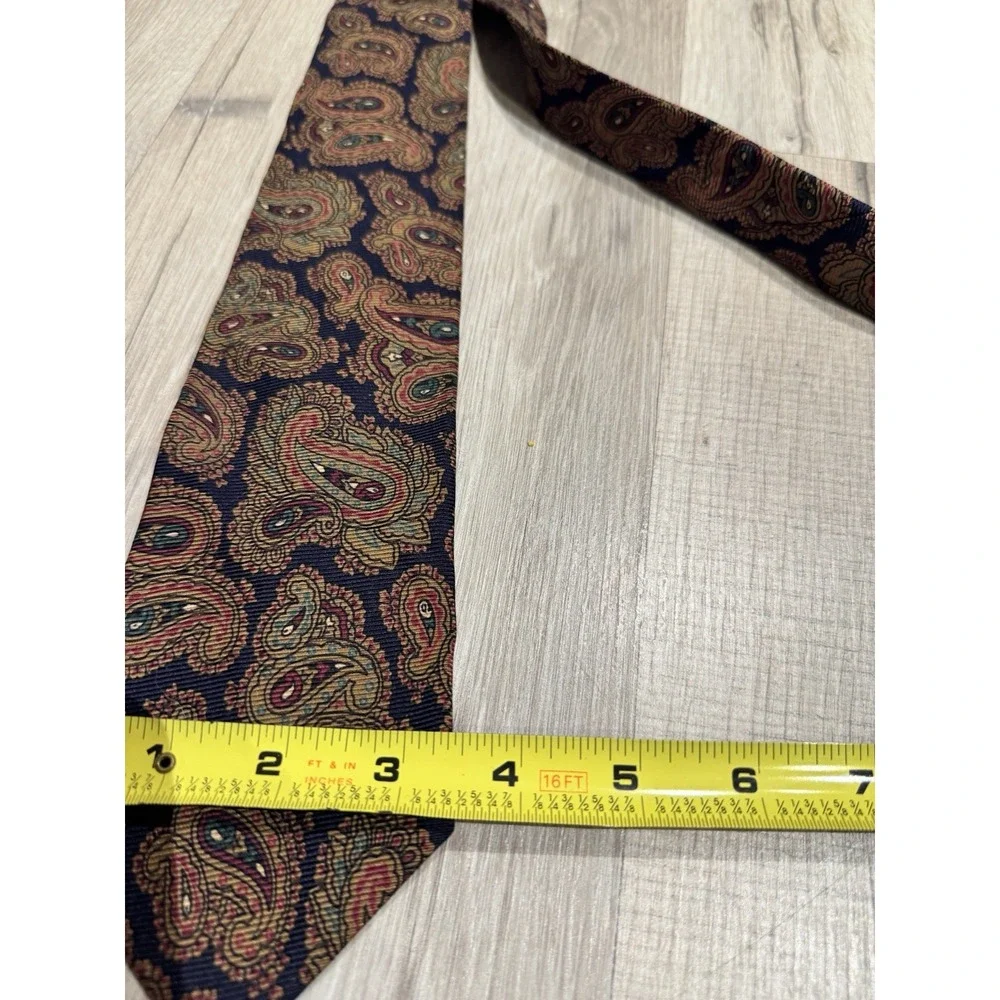 Country Britches Woven Navy/Gold/Red/Green Paisley Pointed Classic Men's Tie